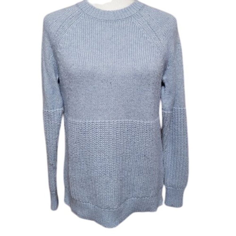 Banana Republic Women's Small Baby Blue Wool Blend Sweater Soft Minimalist Knit
